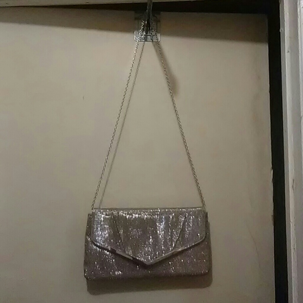 Jessica McClintock Gunne Sax silver evening purse